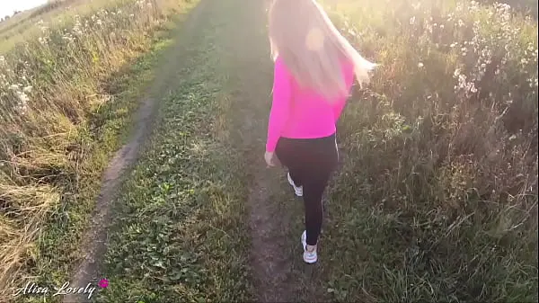 Blonde Perfect Ass Sucks Cock & Fucks by Car at Sunset